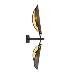 VENE K2 BLACK/GOLD natynkowa lampa ścienna czarny (1158/K2) - Emibig