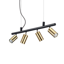 Zwis czarno-mosiężny prosty Ideal Lux Dynamite SP4