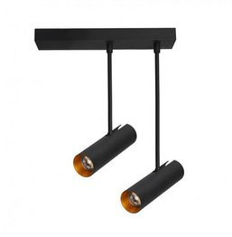 Spot w kolorze czarno-złotym Azzardo Lens 2 AZ3521